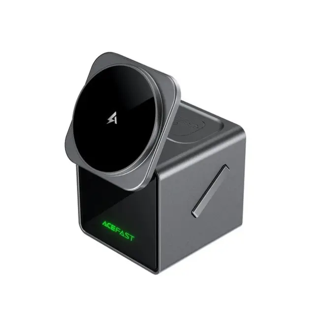 Acefast Ασύρματη Βάση Φόρτισης E34 22.5W 3in1 with built-in Cable Gray