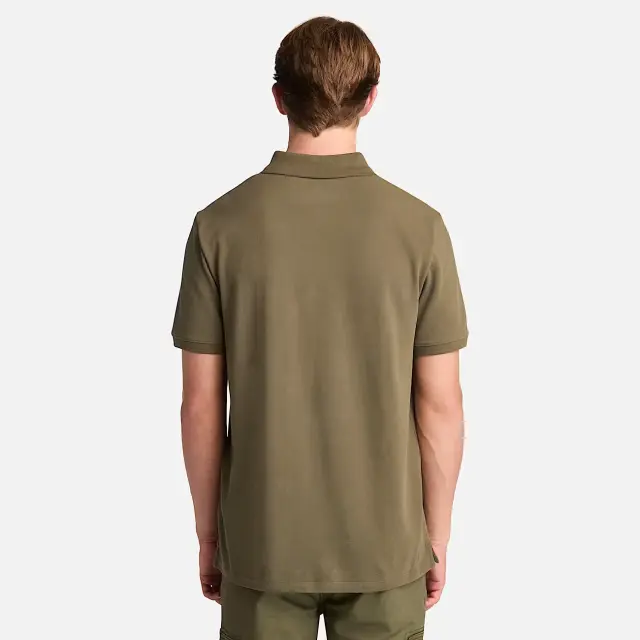 Timberland - Ανδρικό T-shirt Polo Short-Sleeve με Λογότυπο Oyster River TB0A2BRY-AR5 Λαδί - S 2