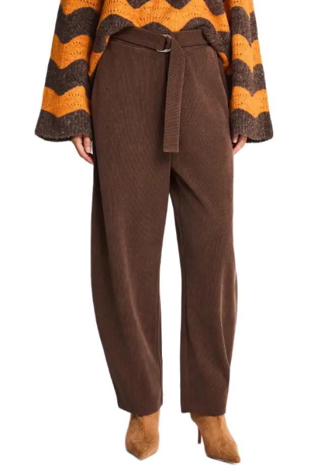 FunkyBuddha γυναικείο κοτλέ παντελόνι jogger με ζώνη FBL014-144-02-2 2