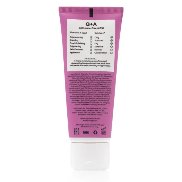 Q+A Vitamin A.C.E. Warming Gel Mask Θερμαντική Μάσκα Gel Προσώπου 75ml 2