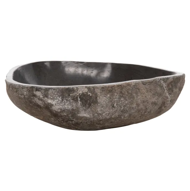 Νιπτήρας Stone Sink λαξευμένη πέτρα γκρι απόχρωση 55x44x16 εκ. 3