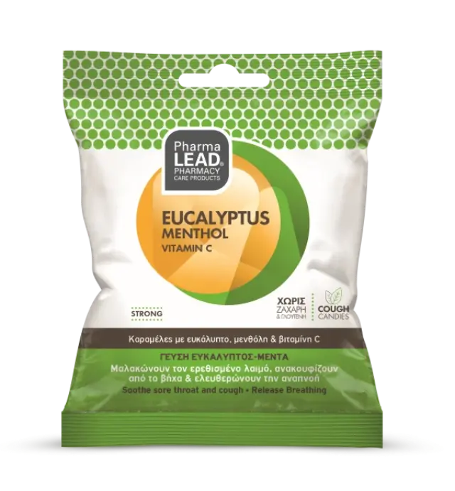 Pharmalead Cough Candies Καραμέλες για Παιδιά & Ενήλικες χωρίς Γλουτένη Ευκάλυπτος & Μέντα 40gr