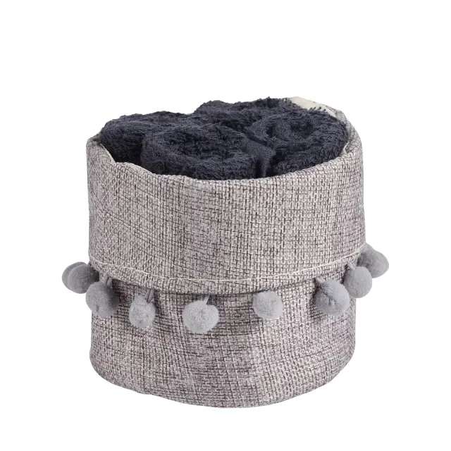 Σετ 4 Τεμ Λαβέτες 30x30 Soft Das Home 4011 Black 100% βαμβακερό