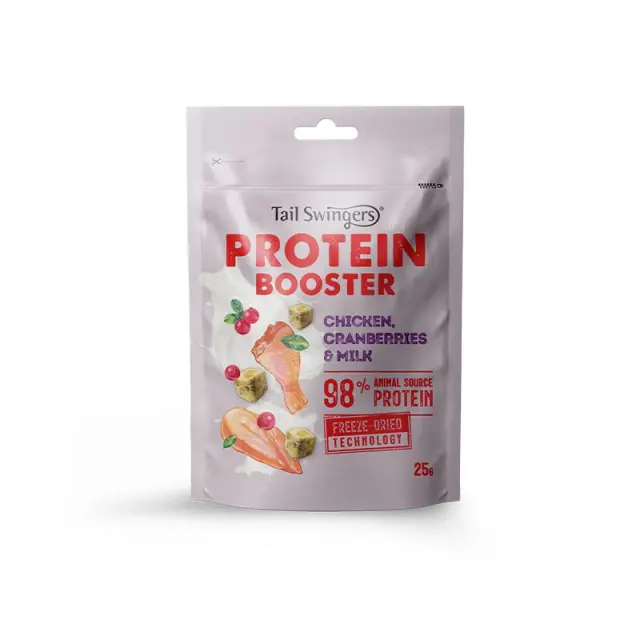 Tail Swingers Freeze Dried Protein Boosters Λιχουδιές με Κοτόπουλο, Cranberries & Γάλα 25gr