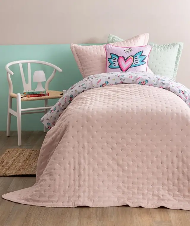 Σετ Κουβερλί 260x240 King Size Palamaiki Nico 2 100% Microfiber- Pink 3