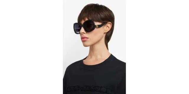 Marc Jacobs Γυναικεία Γυαλιά Ηλίου με Καφέ Ταρταρούγα Κοκκάλινο Σκελετό και Γκρι Ντεγκραντέ Φακό MARC 808/S 086GB 3