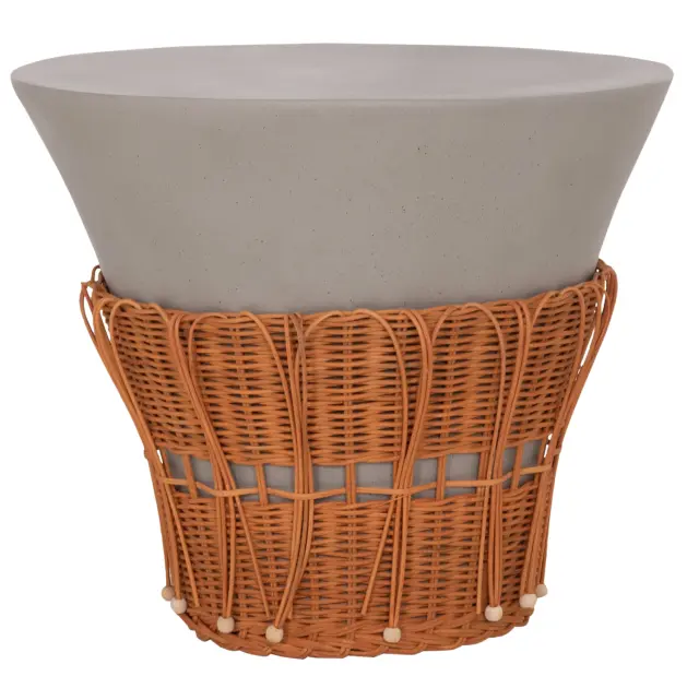 ΤΡΑΠΕΖΙ ΣΑΛΟΝΙΟΥ FB918164.03L FIBER CEMENT ΓΚΡΙ-ΦΥΣΙΚΟ RATTAN--Φ55x45Υεκ