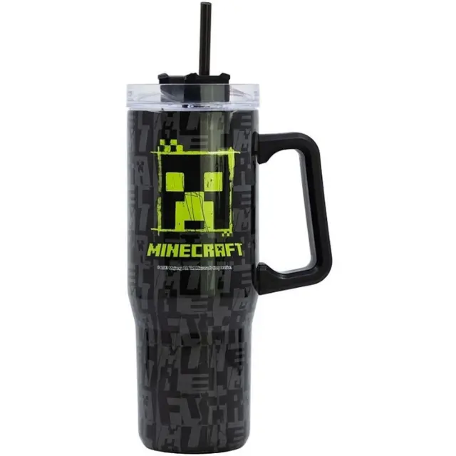 Παγούρι μεταλλικό με καλαμάκι Minecraft Squared Pattern Insulated Stainless Steel Rambler Mug