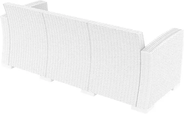 Καναπές Τριθέσιος MONACO Λευκό PP 198x79x79cm 3