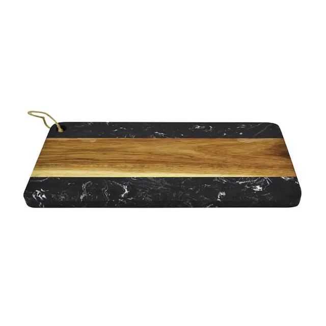 Ξύλο Κοπής Με Μαύρο Μάρμαρο 16x35cm ANKOR