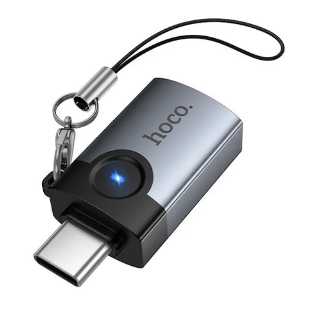 Hoco UA46C Μετατροπέας USB-C male σε USB-A female Γκρι 1τμχ