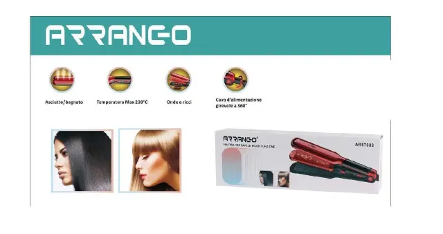 Arrango AR57086 Πρέσα Μαλλιών με Κεραμικές Πλάκες 30W 2