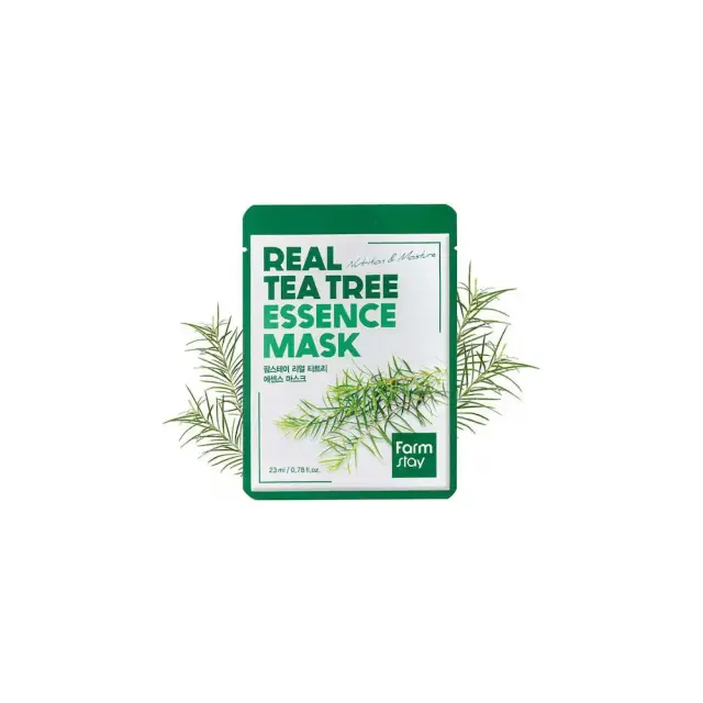 Farmstay Real Tea Tree Essence Mask Υφασμάτινη Μάσκα Προσώπου, 1τμχ