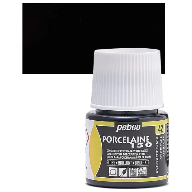 Pebeo Porcelaine 150 Σμάλτο - 42 Anthracite Black (T) - 45ml
