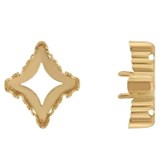 Καστόνι Swarovski 4927 Rhombus Tribe Stone 14x12mm με 4 Νύχια - Brass - 3τεμ