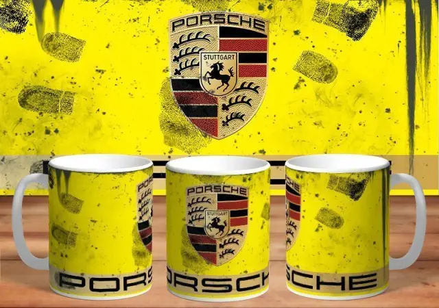 κούπα Porche-amarillo κεραμική 330ml με συσκευασία δώρου " με δυνατότητα προσθήκης ονόματος η ευχές