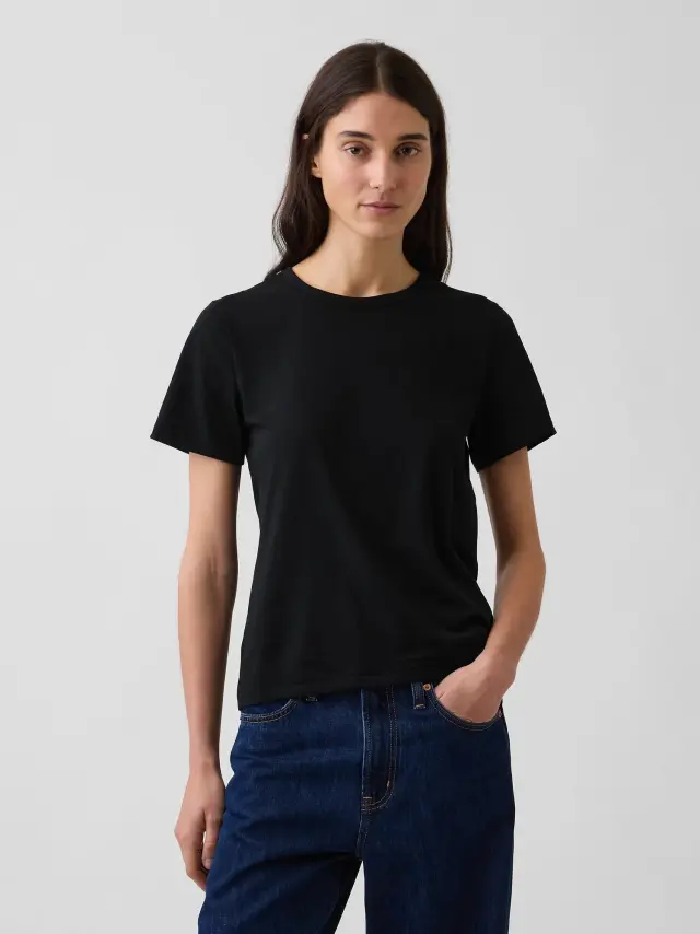 Μαύρη Vintage Μπλούζα από 100% Οργανικό Βαμβάκι True black