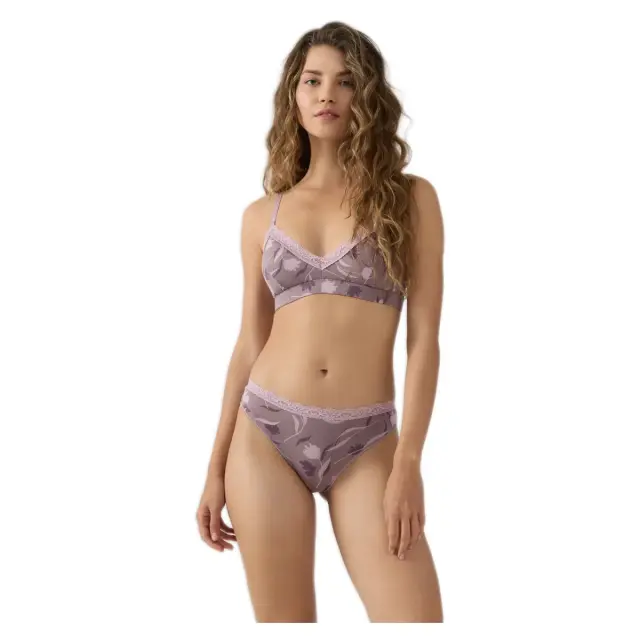 Minerva Γυναικείο Μπουστάκι Modal Fimelle Elegance, Χρώμα Λιλά-Μωβ-Φλοράλ - S 3