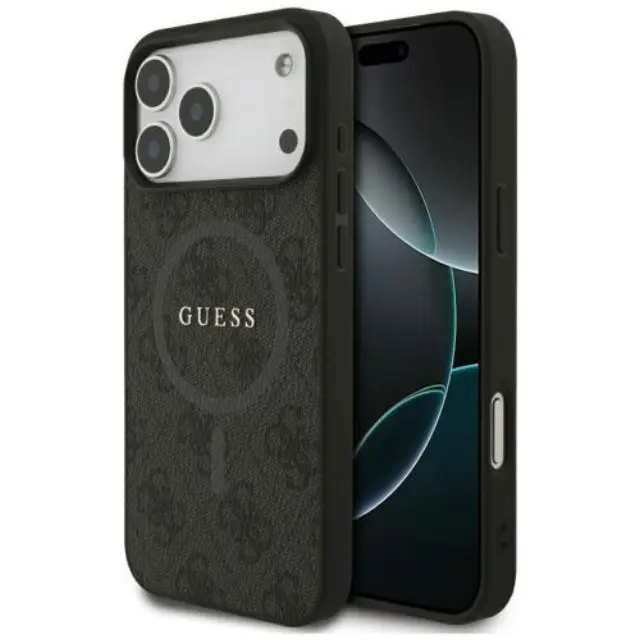 Θήκη PU Guess Apple iPhone 18 Pro Max/ 17 Pro Max MagSafe Ring Classic Logo 4G Μαύρο N69306