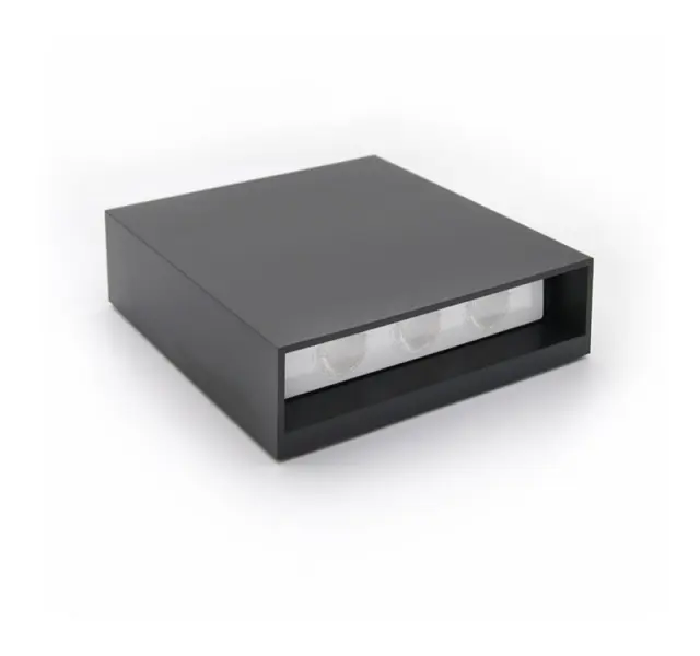 LED ΦΩΤΙΣΤ PC ΤΕΤΡΑΓΩΝΟ ΔΙΠΛΗΣ ΚΑΤΕΥΘ 6W 3000Κ IP65 ΓΡΑΦΙΤΗΣ