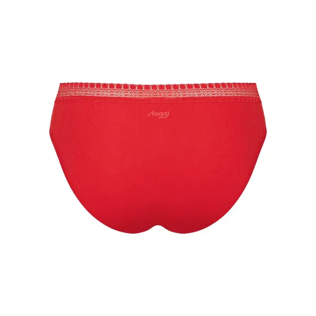 Sloggi Γυναικείο Slip GO Ribbed H Tai - Διπλό Πακέτο, Χρώμα Campari 3