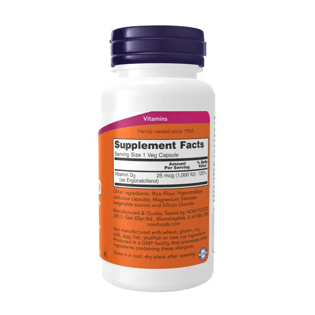 Now Foods Vitamin D 1000 IU Vegetarian, Dry 2