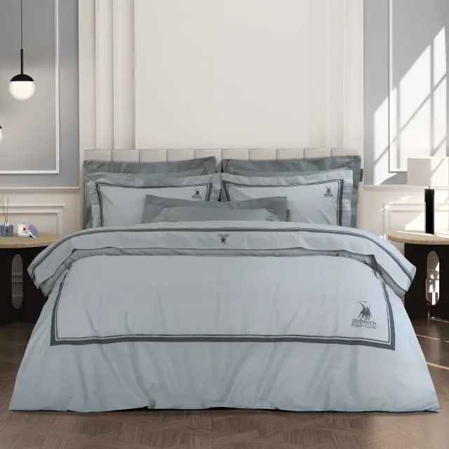 Σετ Σεντόνια 270Χ280 King Size Classic Greenwich Polo Club 2175 Γκρι 100% βαμβακερόΧωρίς Λάστιχο