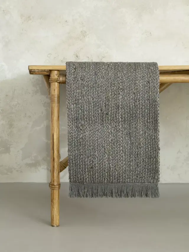 Ράνερ 40Χ160 Jute Nima Talia 95% Jute-5% Cotton- Gray