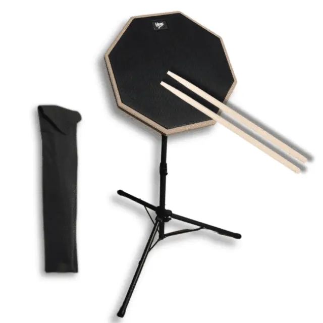 V-TONE PDS8 BK practice drum pad black 8 inches stand drumsticks cover set