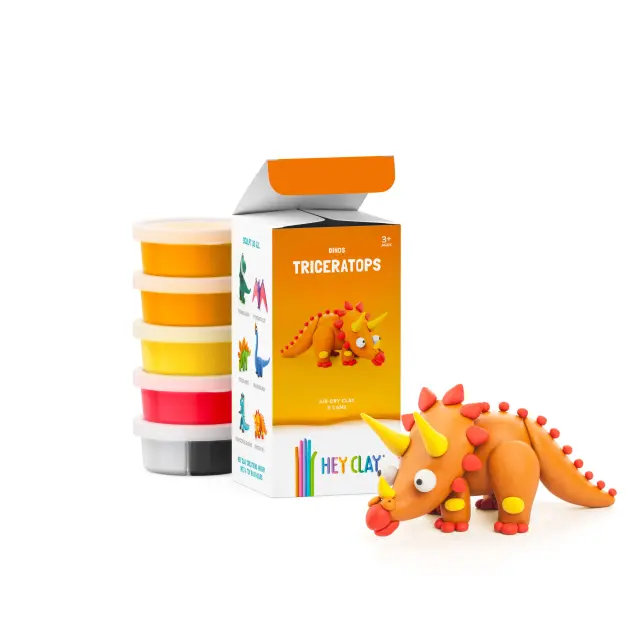 Hey Clay Κατασκευές από Πολύχρωμο Πηλό TRICERATOPS (3+ ετών) 50137