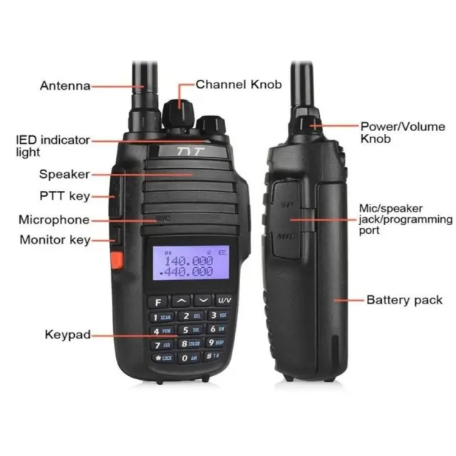 Φορητός πομποδέκτης - UHF/VHF - 10W - UV-8000D - TYT - 480002 2