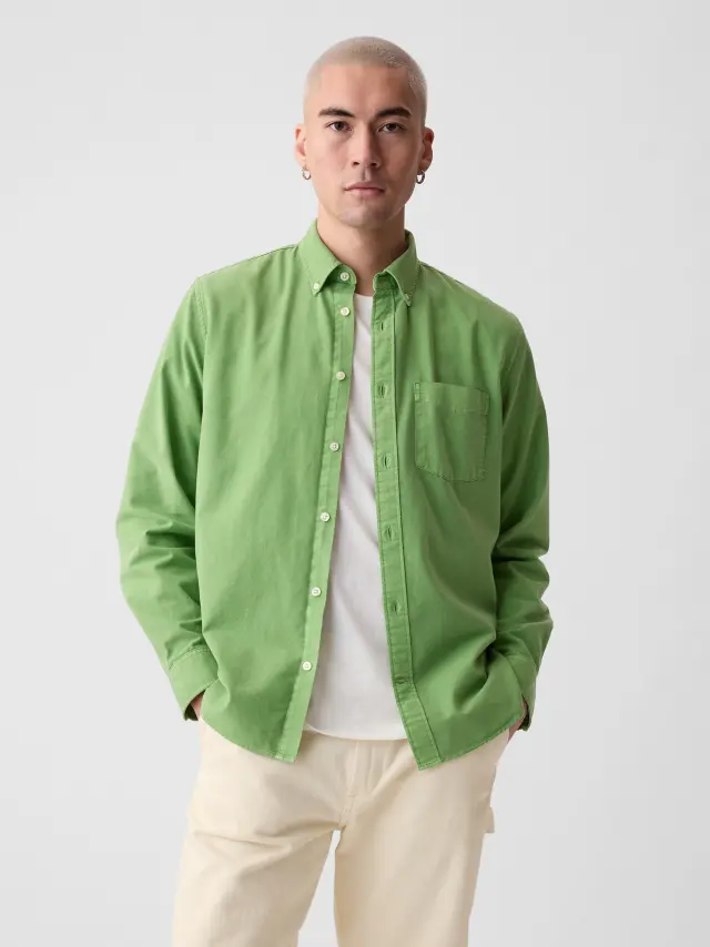 Πράσινο Oxford Πουκάμισο σε Standard Fit green gem - S