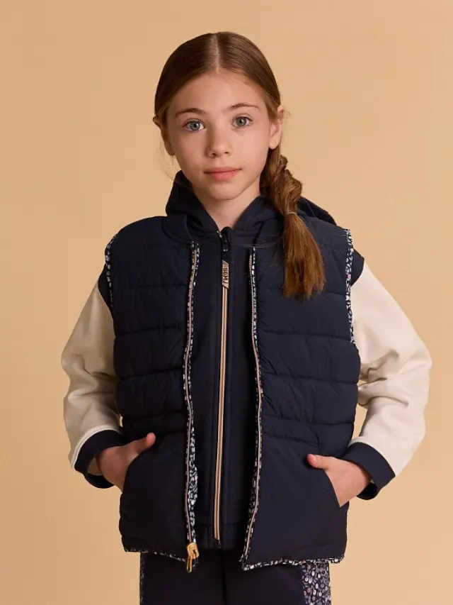 Παιδικό Μπουφάν 2 σε 1 για Κορίτσια Navy Reversible ΜΠΛΕ 2