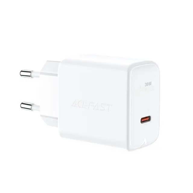 Acefast Φορτιστής GaN USB-C 30W PD QC3.0 AFC FCP White