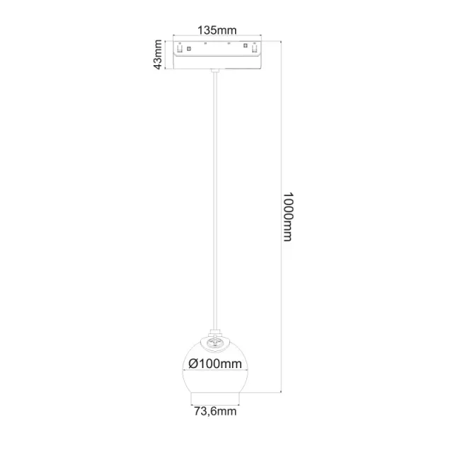 ΜΑΓΝΗΤΙΚΟ ΚΡΕΜΑΣΤΟ ΦΩΤΙΣΤΙΚΟ ΜΑΥΡΟ 48V DC 12W 3000K 1000LM 36° Ra90 Φ100X134mm / IONAP1230B 2