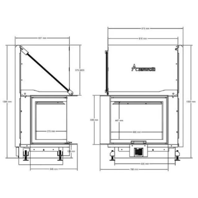 A.caminetti Quattro 80 L Ενεργειακό Τζάκι Ξύλου 2
