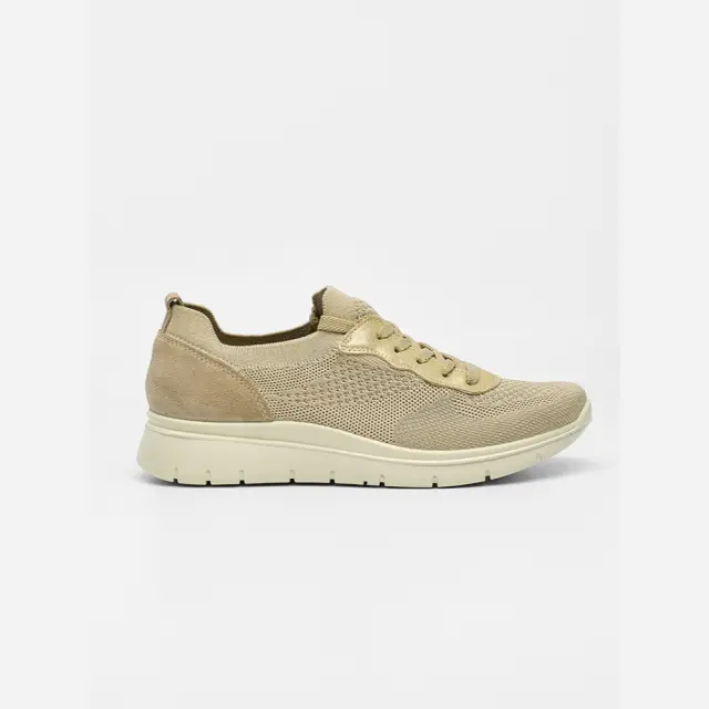 Imac Sneakers Γυναικείο ύφασμα/δέρμα Μπεζ IMA/106210 CREAM