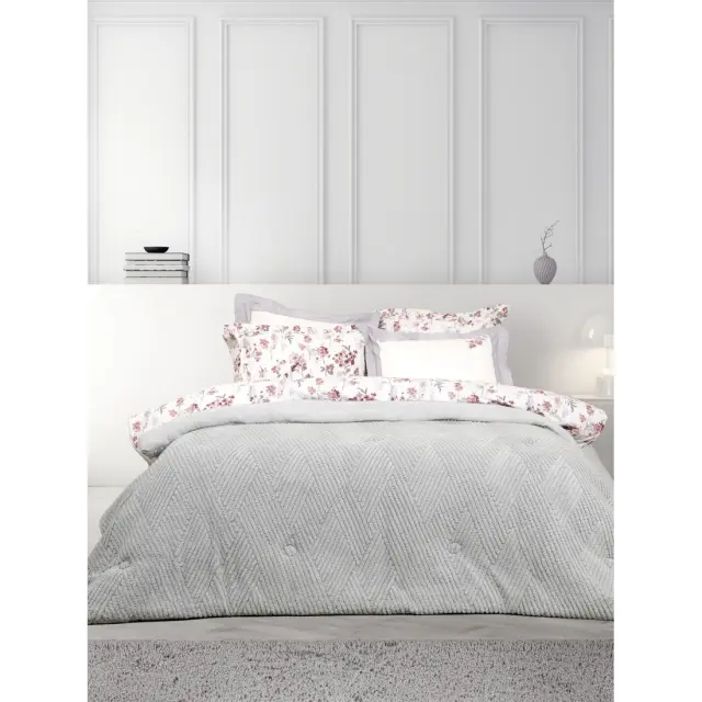 Κουβερτοπάπλωμα Velva - Light Gray Γκρι Υπέρδιπλo 220x240