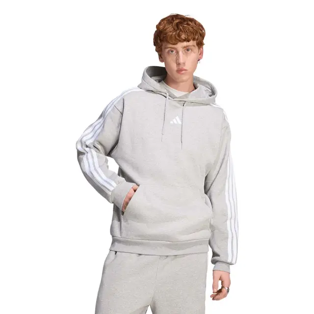 adidas Sportswear Men's 3Stripes Fleece Hoodie Γκρι KY4166 (adidas Sportswear)