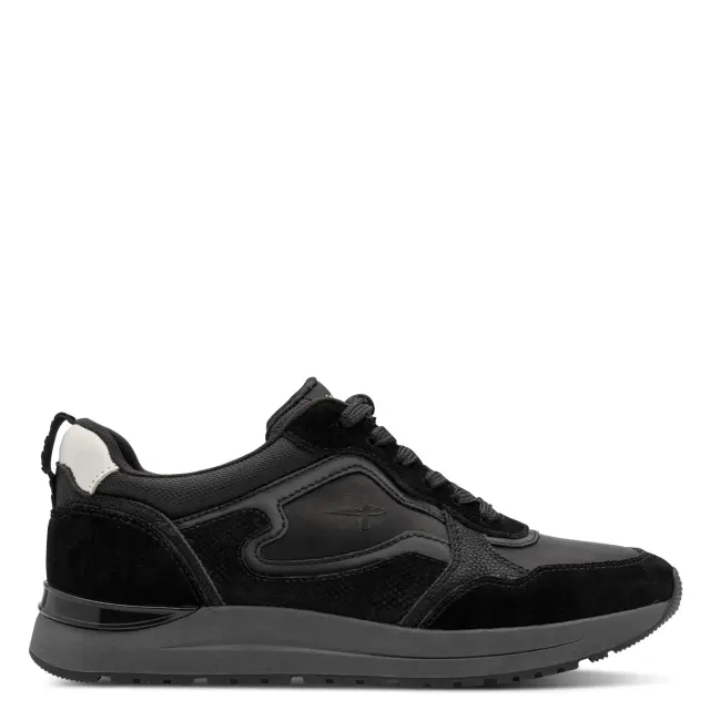 Γυναικεία Ανατομικά Δερμάτινα Sneakers Tamaris 1-23825-47 001 Μαύρο Μαύρο - 37