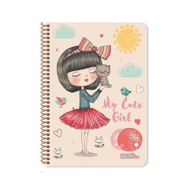 Must Τετράδιο Σπιράλ Cute 17x25 1 θέμα (000584463) 2