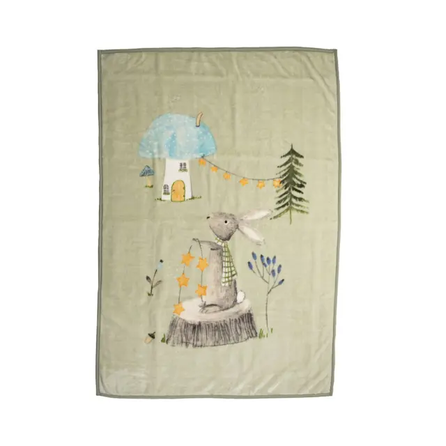Παιδική Κουβέρτα Nef-Nef Woodland Party Pistachio 160x220 3