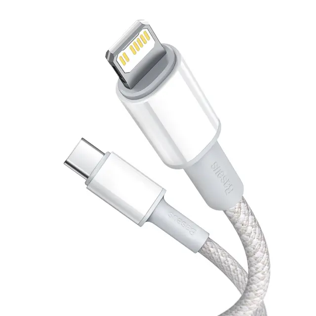 Baseus High Density Braided Series Fast Charging Data Cable USB-C - Lightning 20W 1m White 2