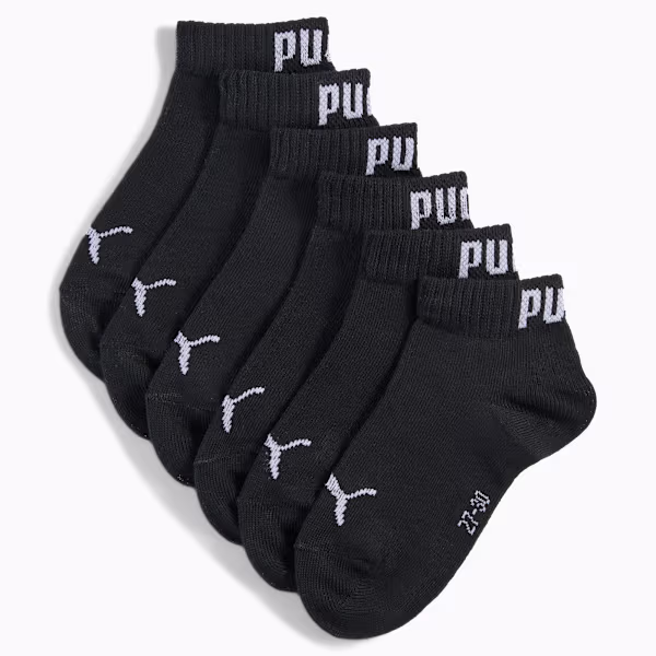 Puma Kids Plain Quarter 3P Black 938809-07 - 39-42