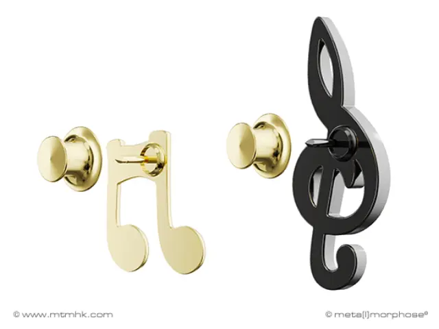 Metalmorphose Σετ 2 Καρφίτσες / 3D Metal Fashion Pins: Solkey 3