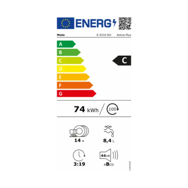 ΠΛΥΝΤΗΡΙΟ ΠΙΑΤΩΝ G5310 SCi Actuve Plus cleanSteel MIELE (C) 12147700 2