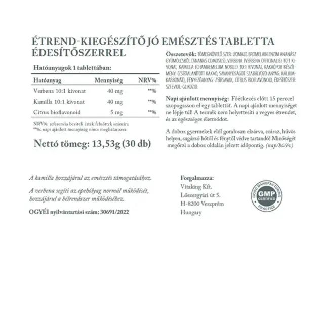Vitaking Jó Emésztés - Herbal Complex For Digestive Support 2