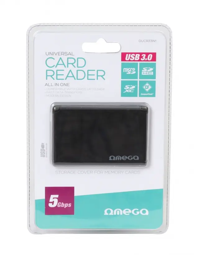 OMEGA CARD READER microSDHC/SDHC/SDXC/CF USB 3.0 + ΚΟΥΤΙ