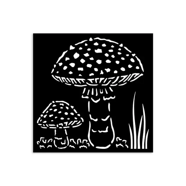 Thick Stencil Stamperia 12x12cm, Whispering woods, Μανιτάρι