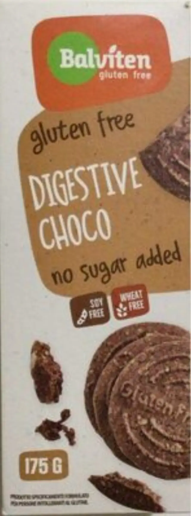 Μπισκότα Digestive με Σοκολάτα Xωρίς Γλουτένη & Ζάχαρη 175g - Balviten